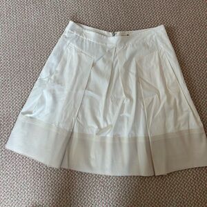 REBECCA TAYLOR White and Cream/Tan color block skirt amazing worn size 12